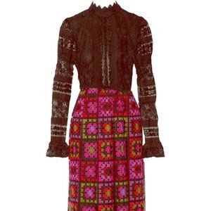 Anna Sui Embroidered Formal Dress
